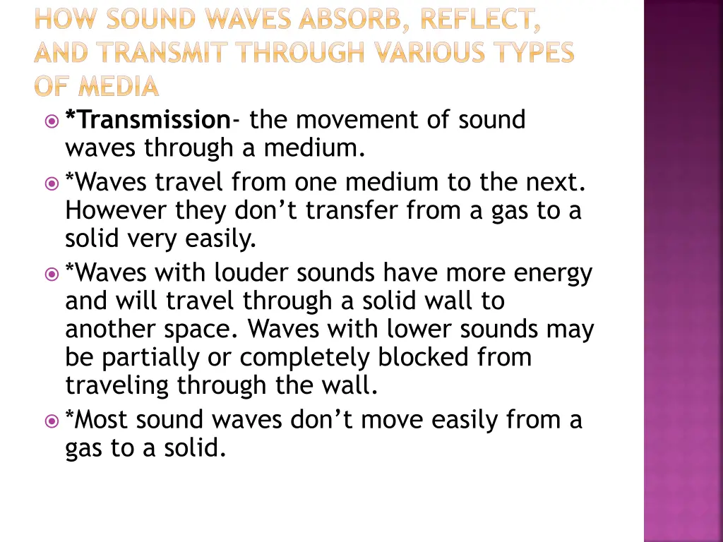 how sound waves absorb reflect and transmit
