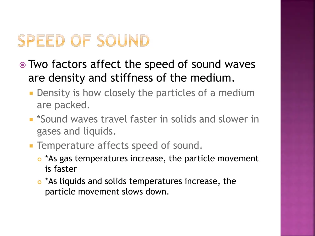 speed of sound