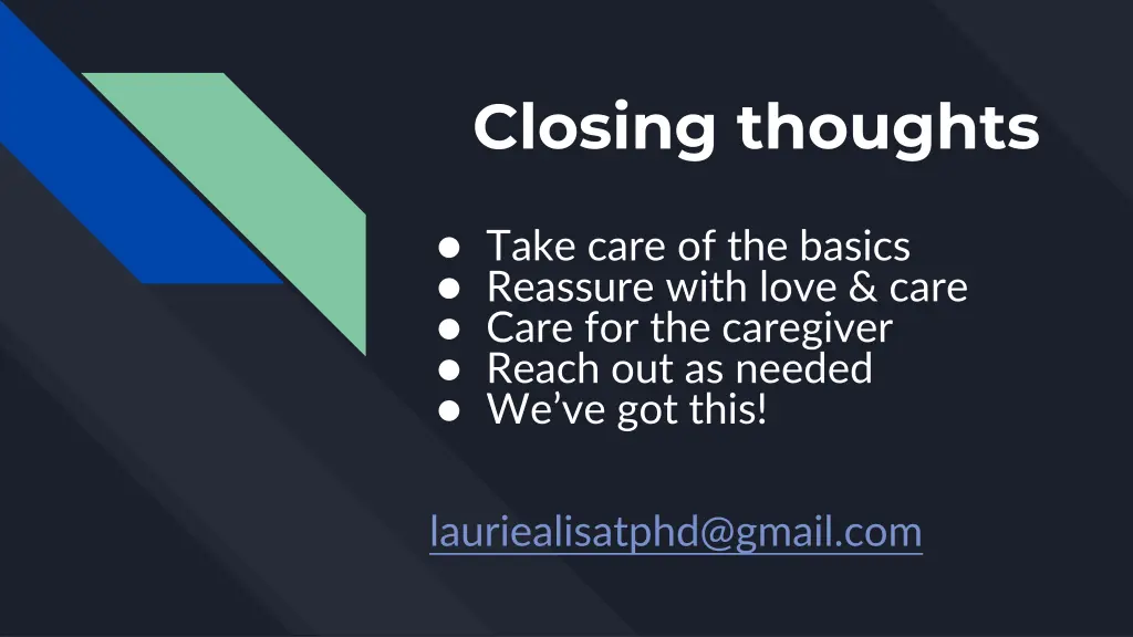closing thoughts