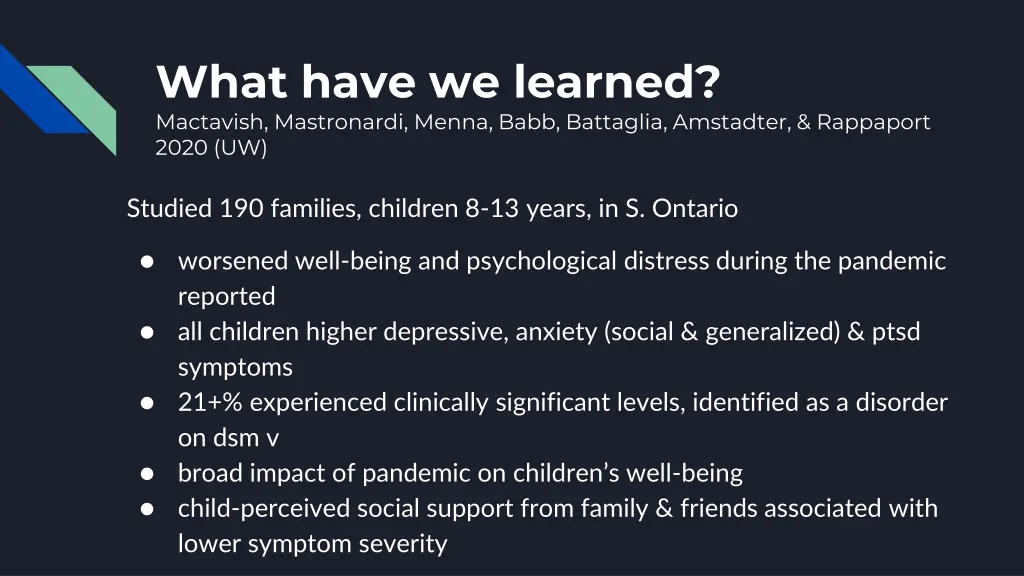 what have we learned mactavish mastronardi menna