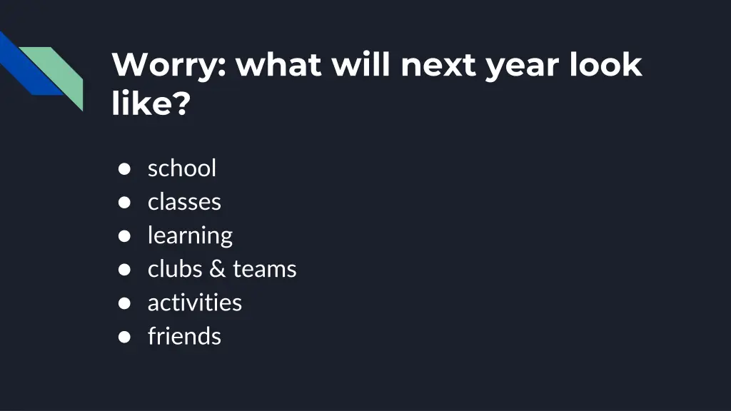 worry what will next year look like