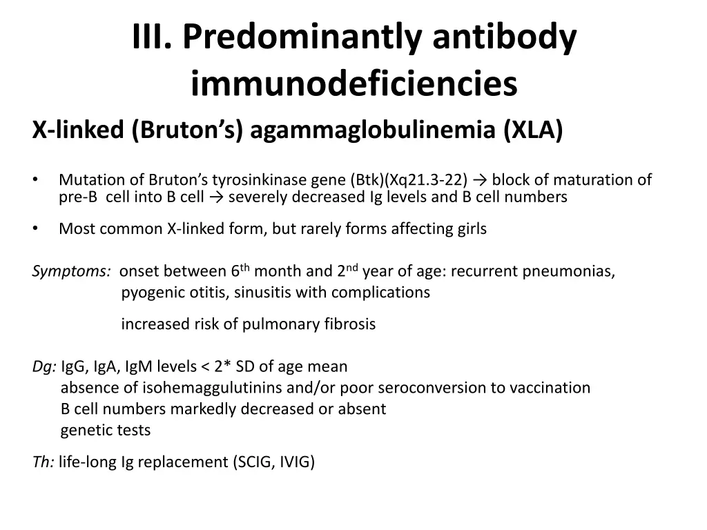 iii predominantly antibody immunodeficiencies
