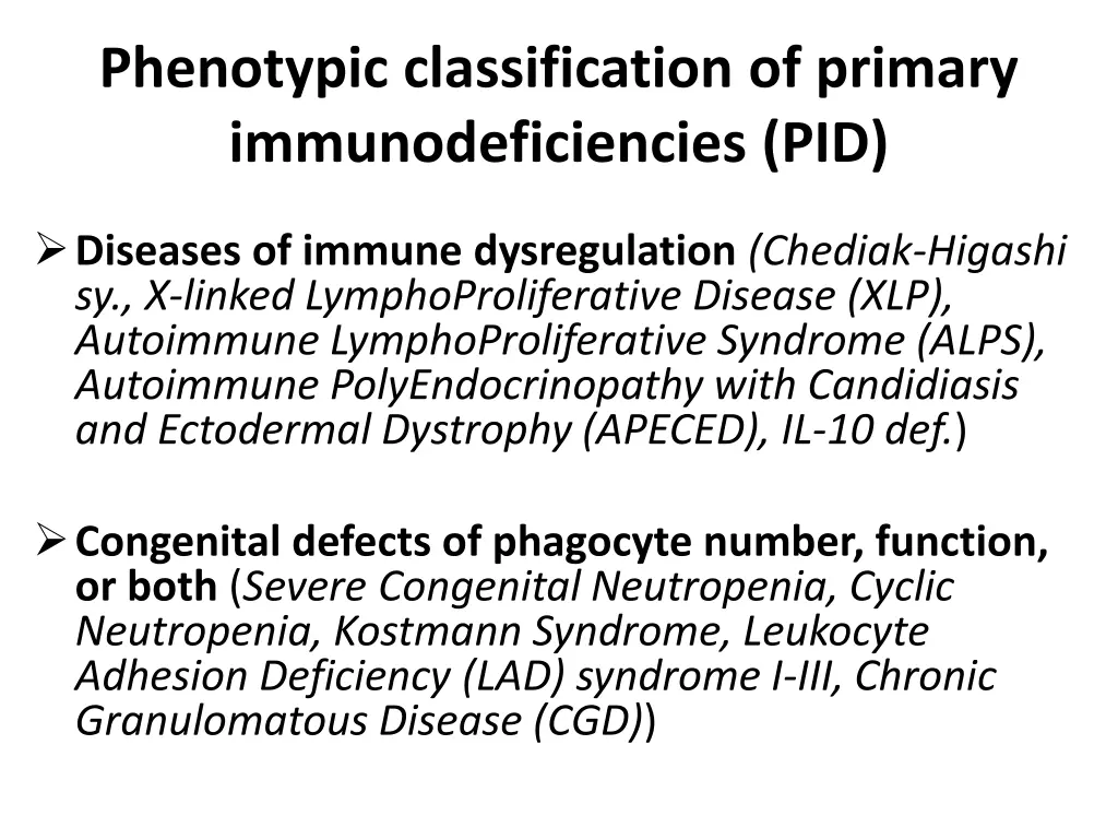 phenotypic classification of primary 1