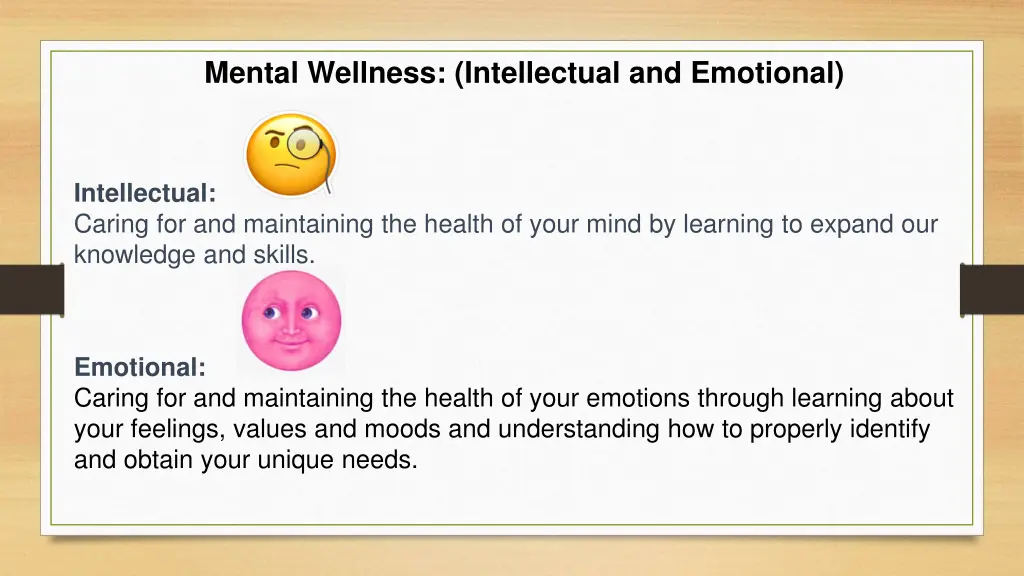mental wellness intellectual and emotional