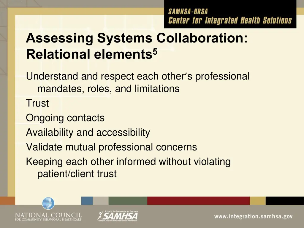 assessing systems collaboration relational