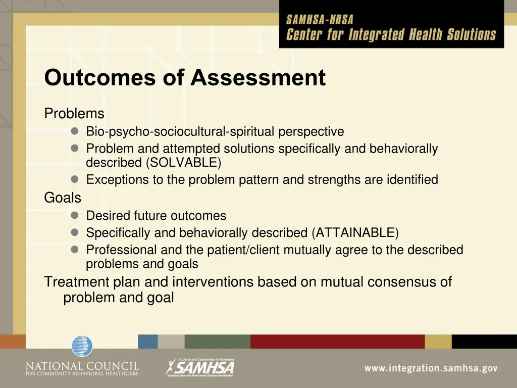 outcomes of assessment
