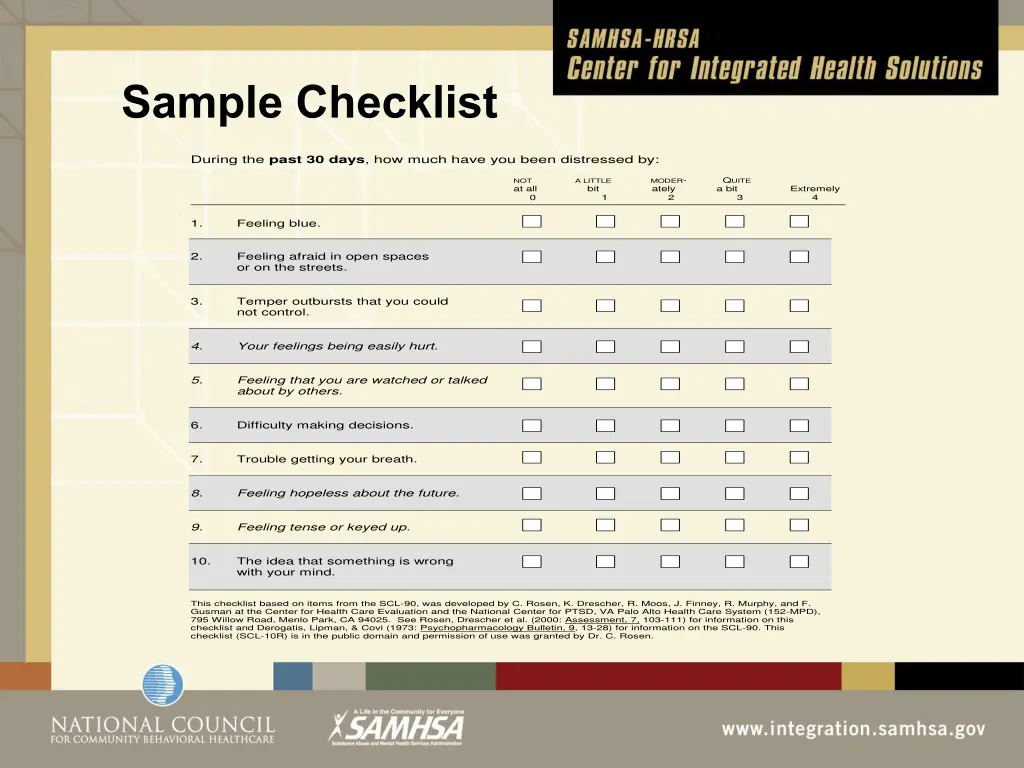 sample checklist
