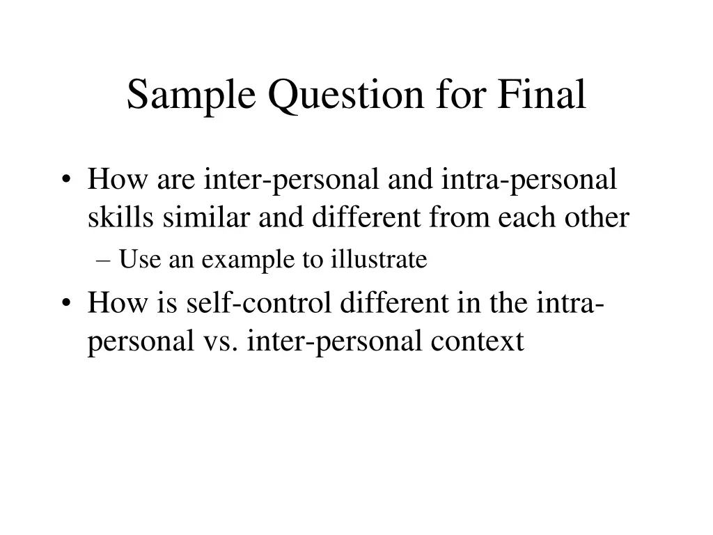 sample question for final