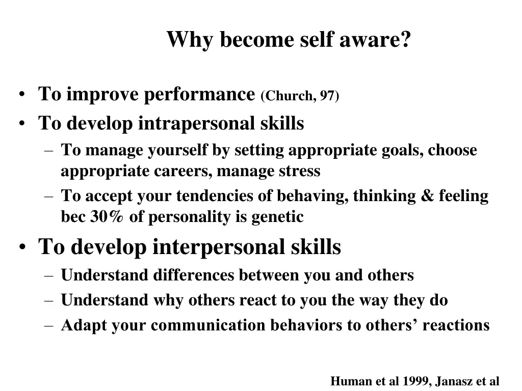 why become self aware
