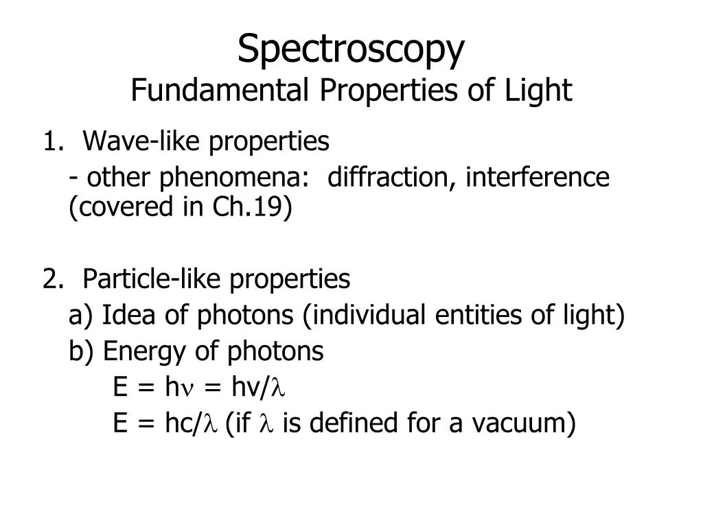 spectroscopy fundamental properties of light