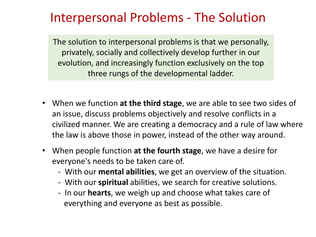 interpersonal problems the solution