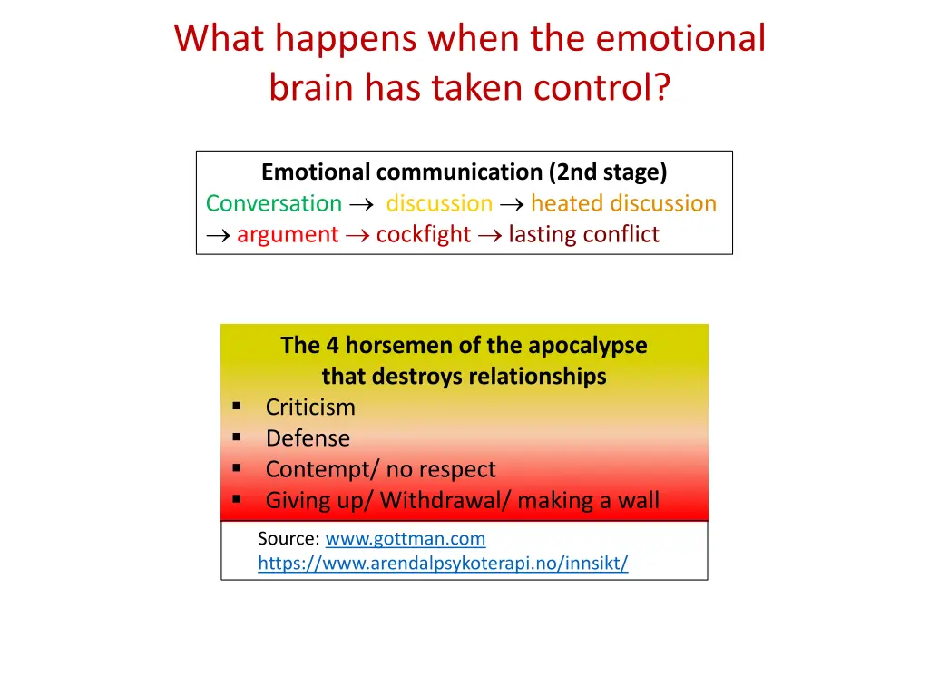 what happens when the emotional brain has taken