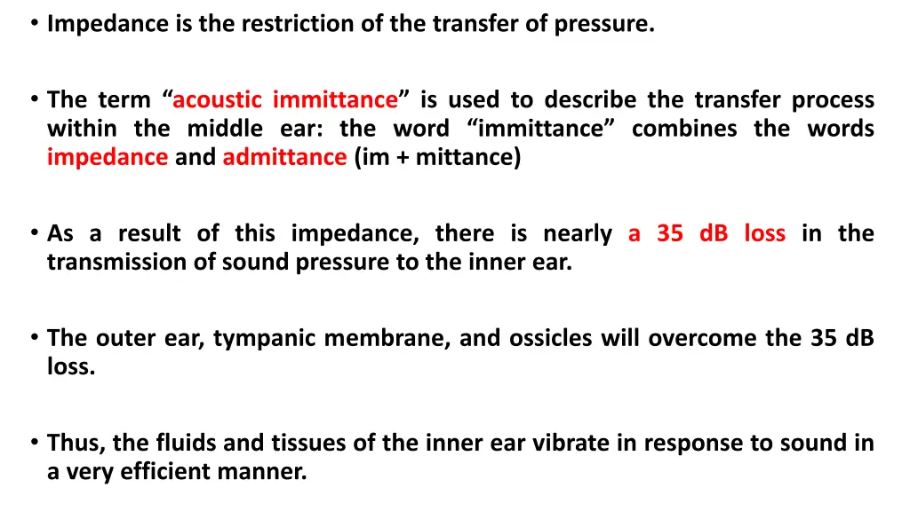 impedance is the restriction of the transfer