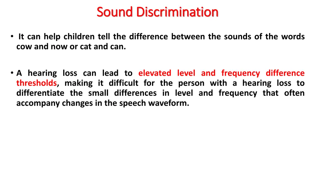 sound discrimination sound discrimination 1