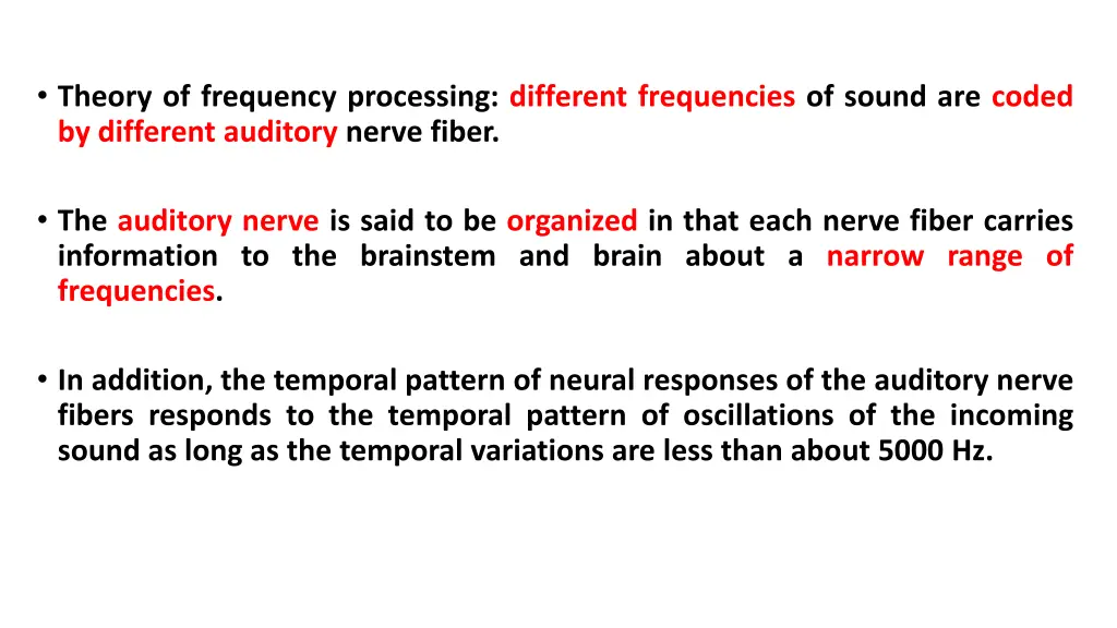 theory of frequency processing different