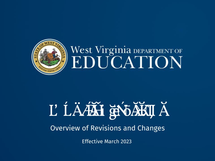 w vbe p o l i c y 2 4 19 overview of revisions
