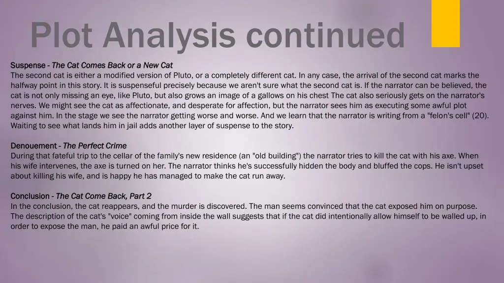 plot analysis continued
