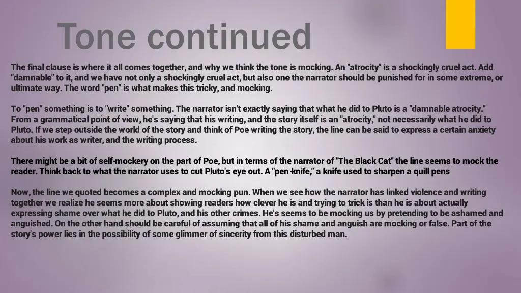 tone continued the final clause is where