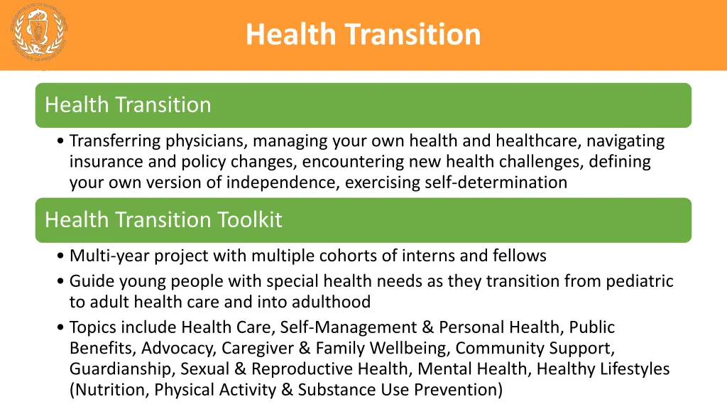 disclosures health transition