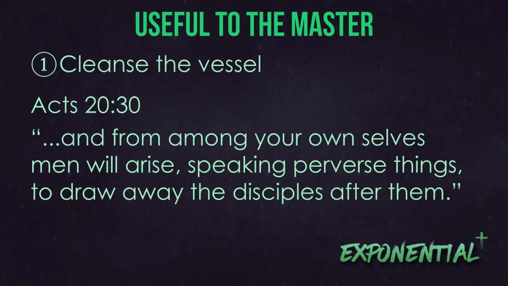 cleanse the vessel 1