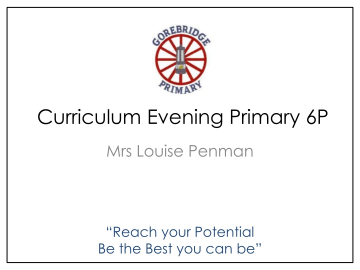 curriculum evening primary 6p