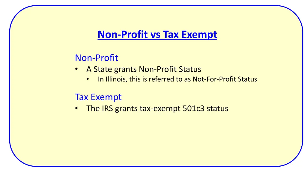 non profit vs tax exempt