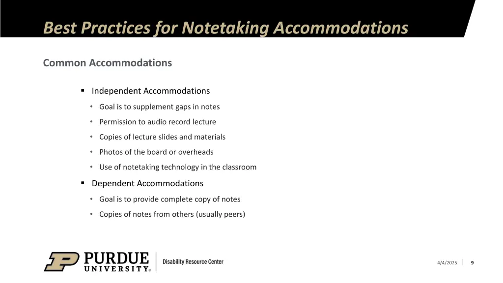best practices for notetaking accommodations 7