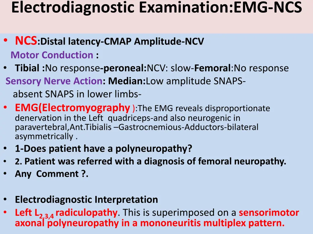 electrodiagnostic examination emg ncs