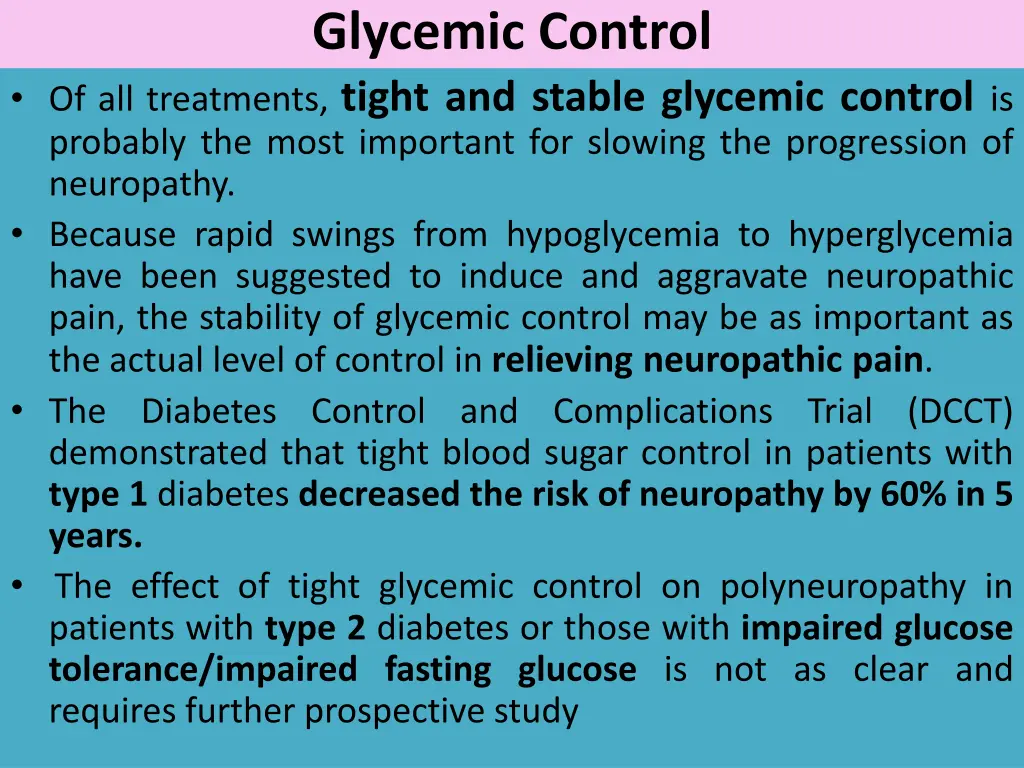 glycemic control