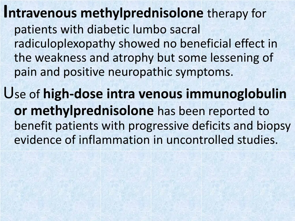 i ntravenous methylprednisolone therapy
