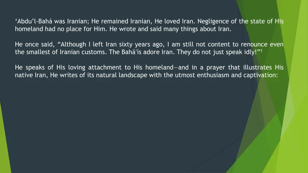abdu l bah was iranian he remained iranian