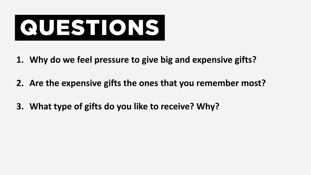 1 why do we feel pressure to give