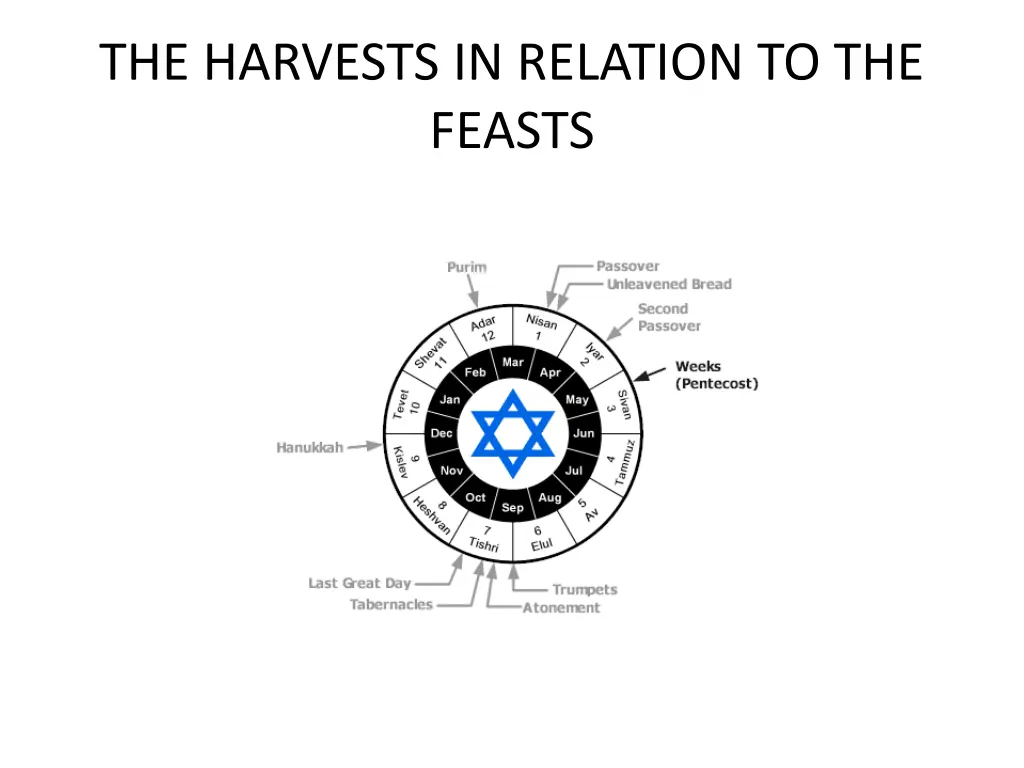 the harvests in relation to the feasts 1