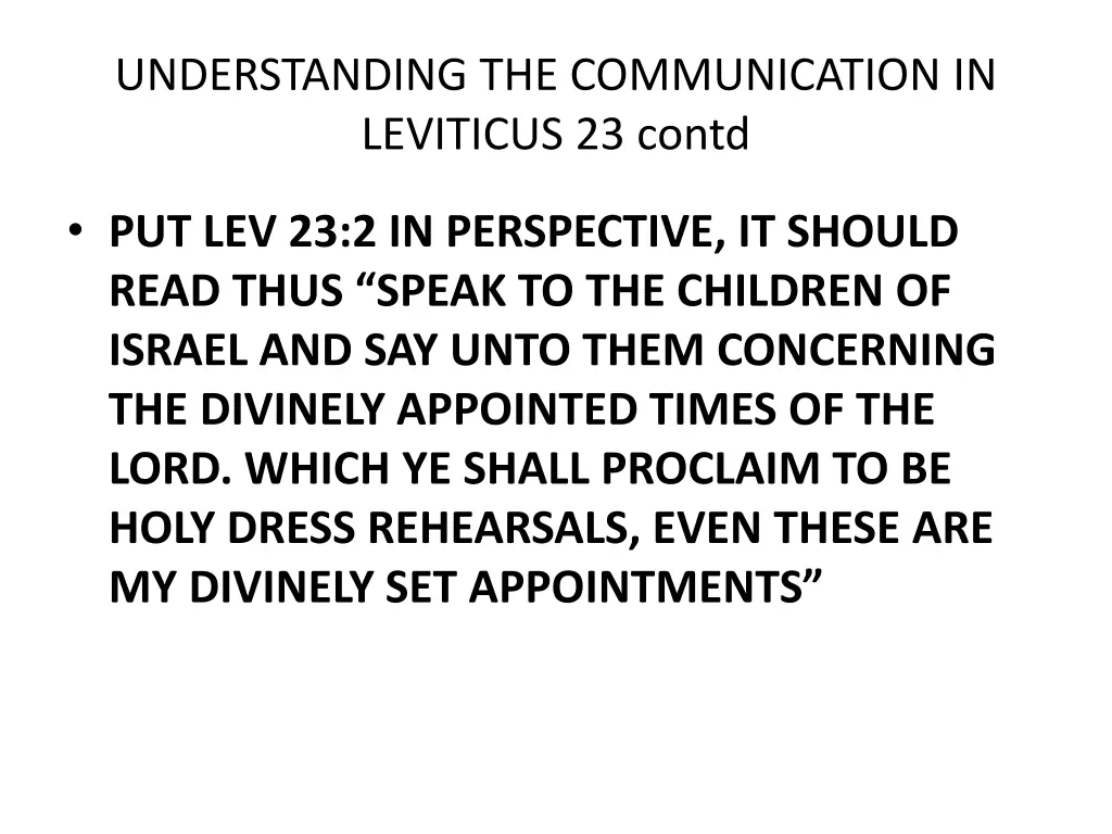 understanding the communication in leviticus