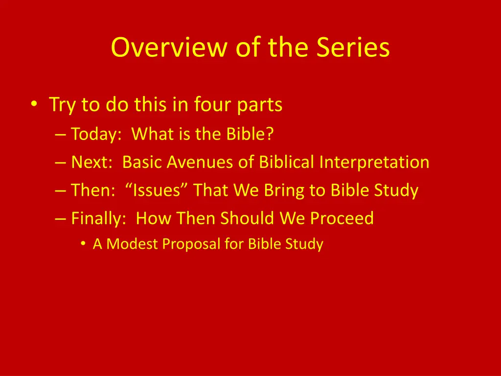 overview of the series