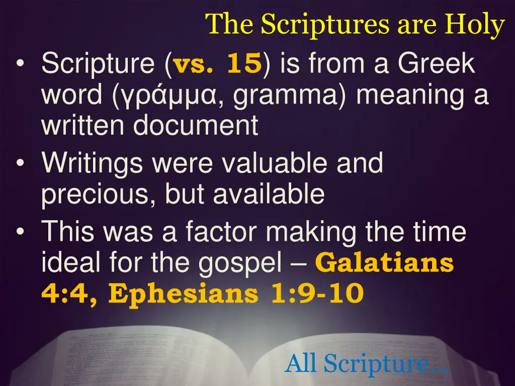 the scriptures are holy