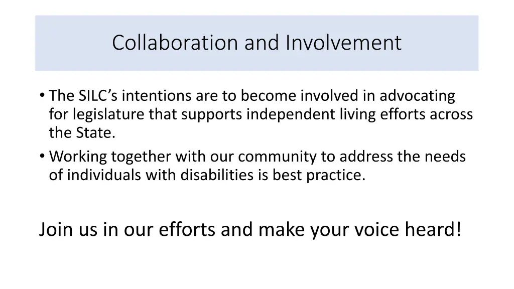 collaboration and involvement