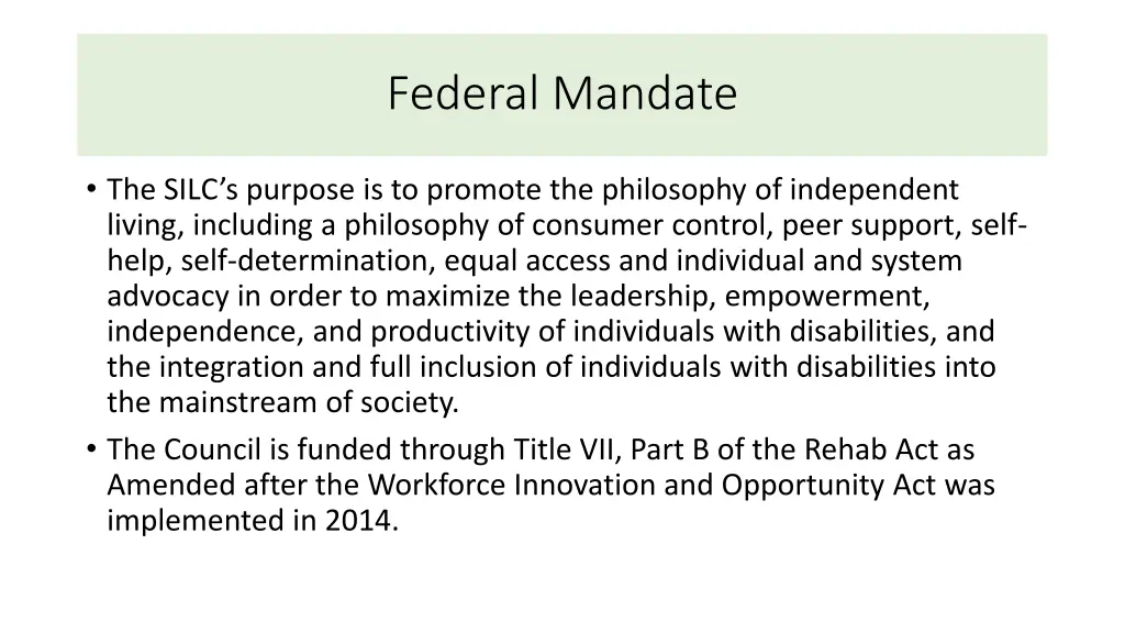 federal mandate