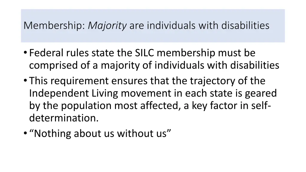membership majority are individuals with