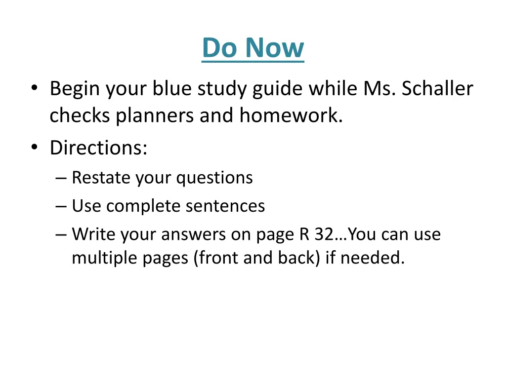 do now