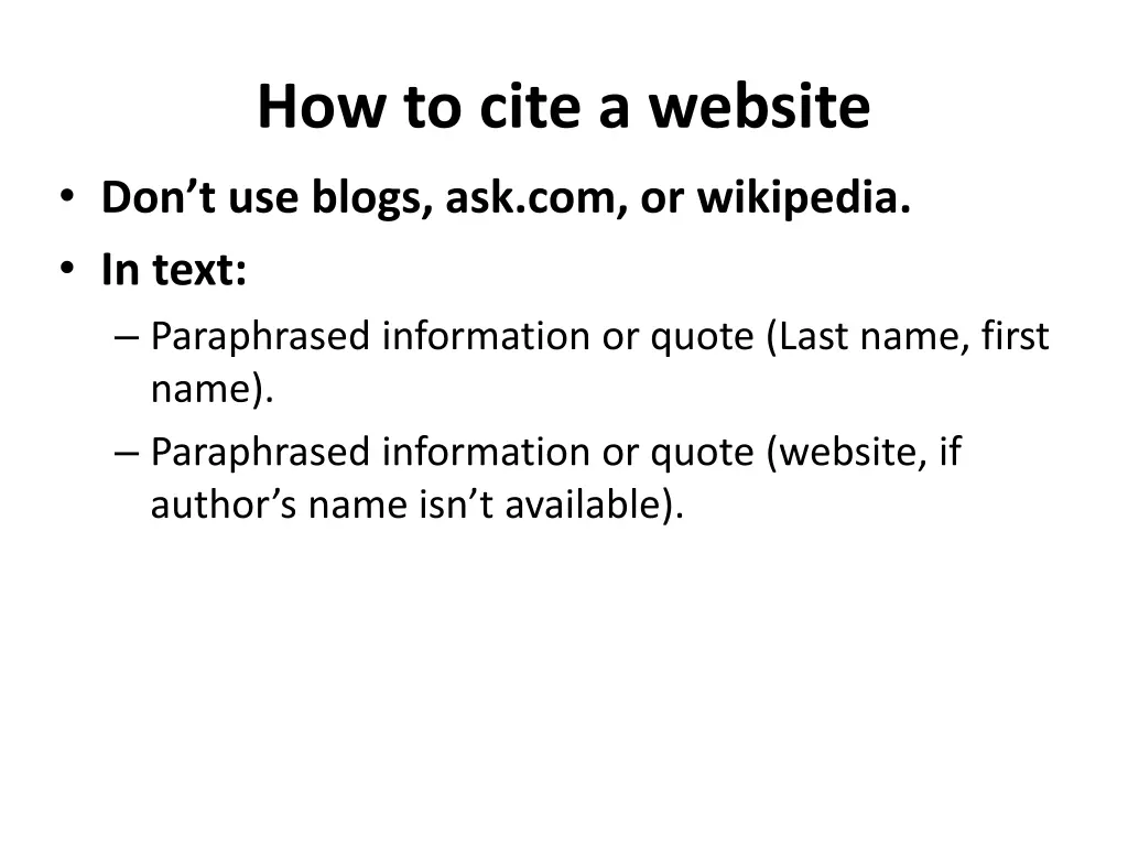 how to cite a website don t use blogs