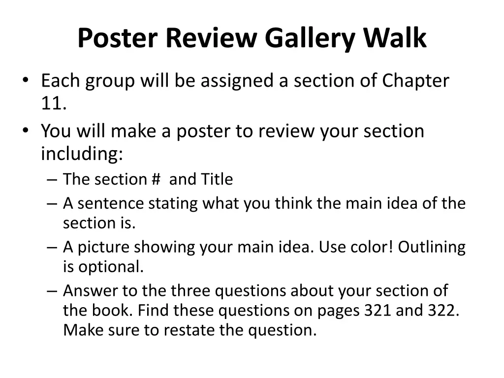 poster review gallery walk