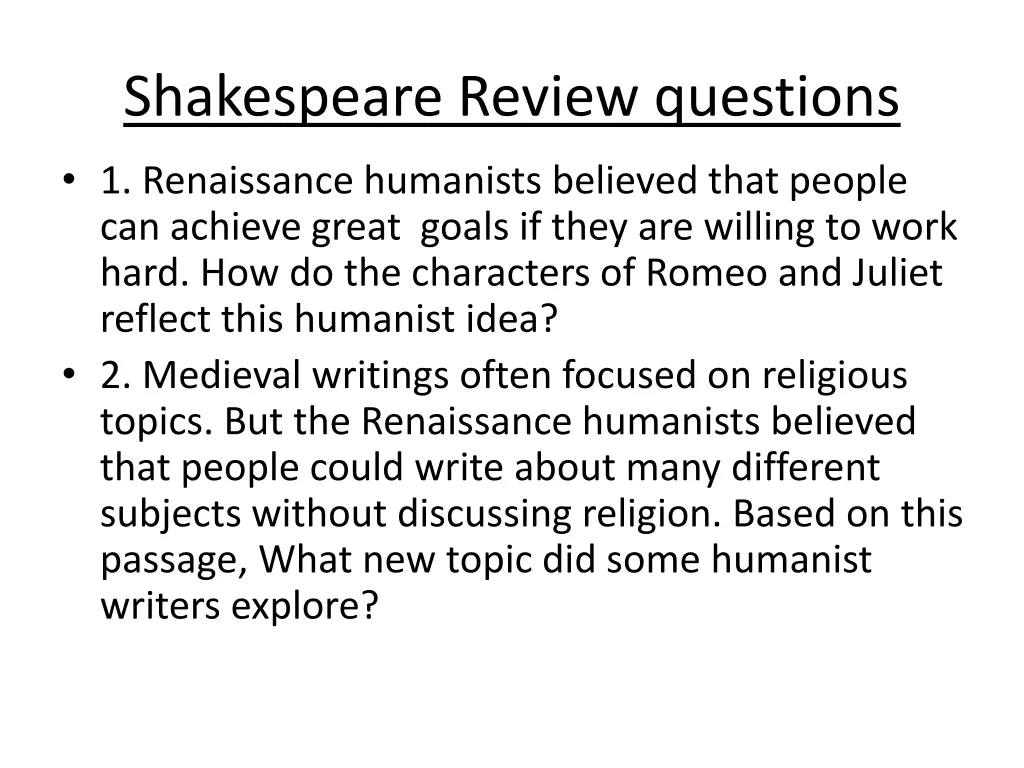 shakespeare review questions 1