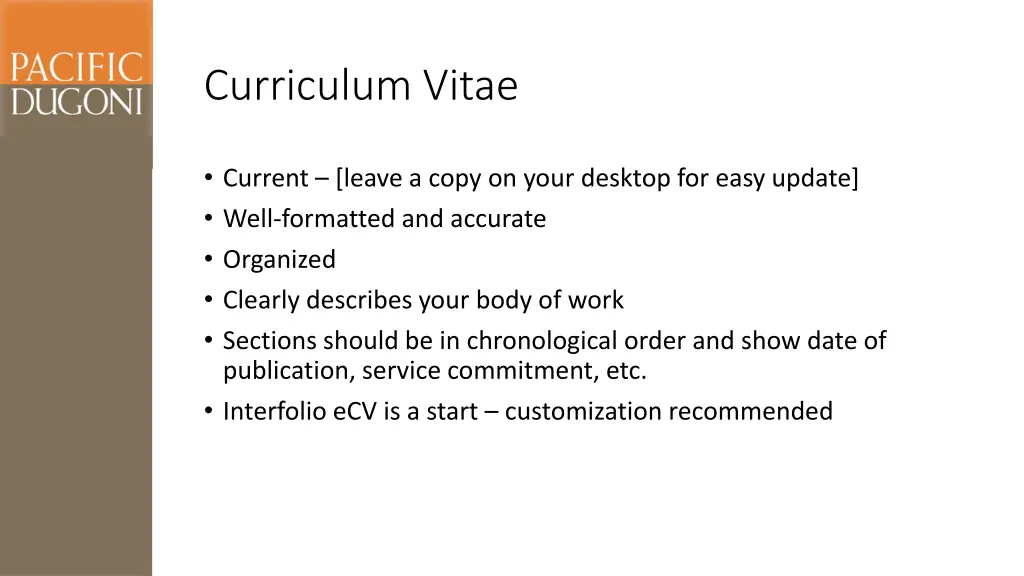 curriculum vitae