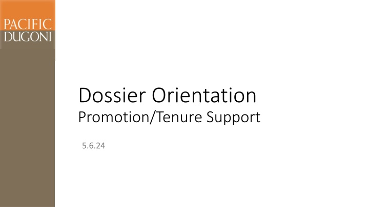 dossier orientation promotion tenure support