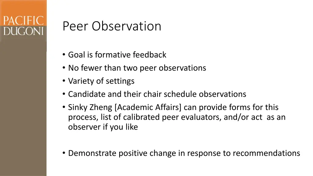 peer observation