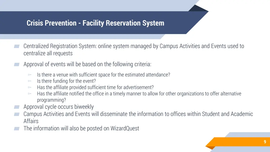crisis prevention facility reservation system