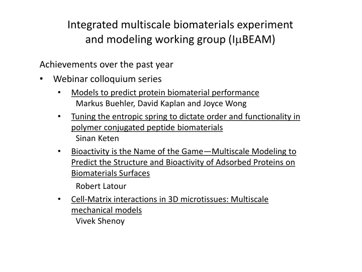 integrated multiscale biomaterials experiment