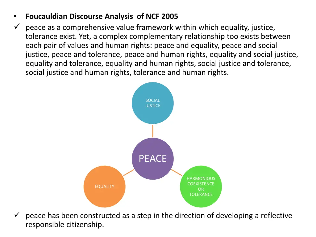 peace as a comprehensive value framework within