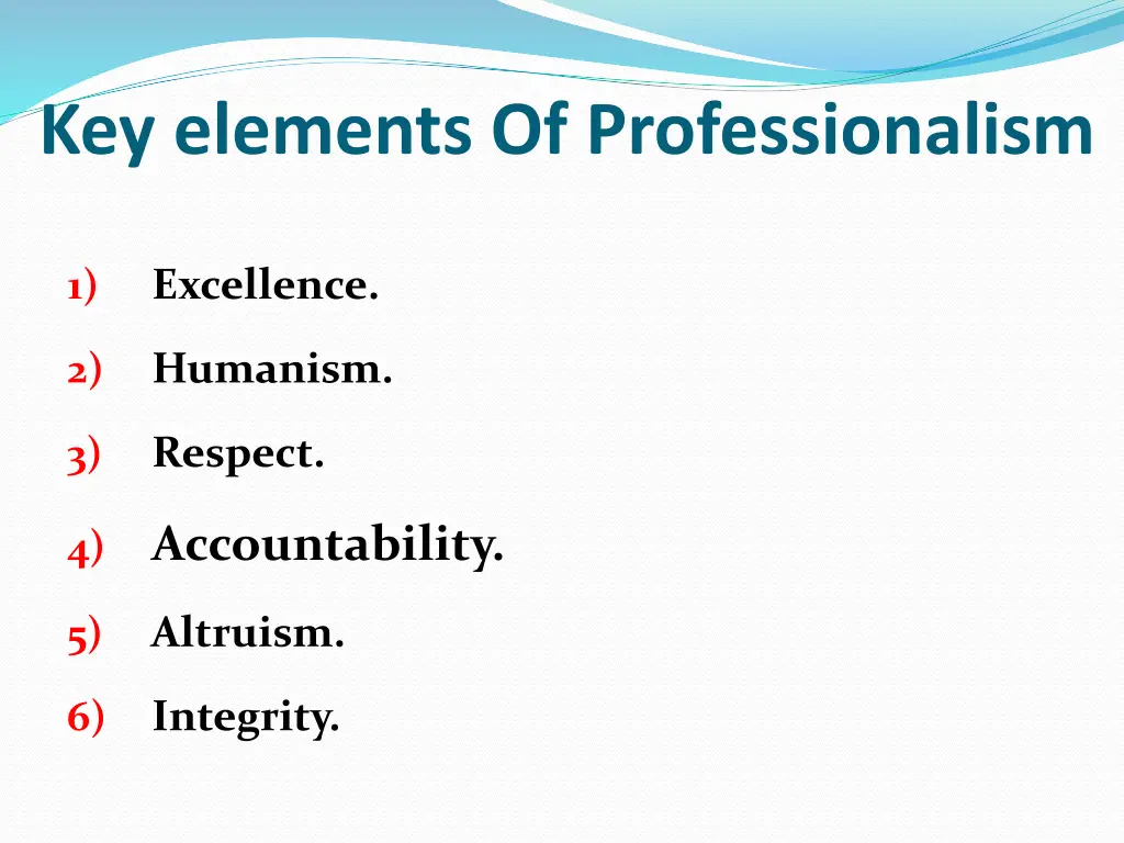 key elements of professionalism